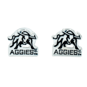 Women's Aggie Bull Earrings Silver